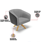 Kit 02 Poltronas Giratória Stella Corano Preto Com Veludo Gra