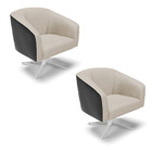 Kit 02 Poltronas Giratória Stella Corano Preto Com Veludo Pra