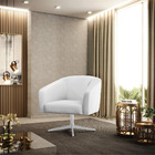 Kit 02 Poltronas Giratória Stella Corino Branco Base Cromada