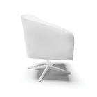 Kit 02 Poltronas Giratória Stella Corino Branco Base Cromada