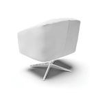 Kit 02 Poltronas Giratória Stella Corino Branco Base Cromada