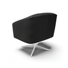 Kit 02 Poltronas Giratória Stella Corino Preto Base Cromada D