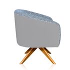 Kit 02 Poltronas Giratoria Stella Linho  - Cinza