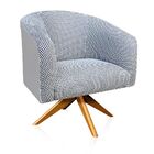 Kit 02 Poltronas Giratoria Stella Linho  - Cinza