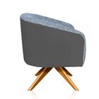 Kit 02 Poltronas Giratoria Stella Linho  - Grafite