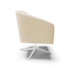 Kit 02 Poltronas Giratória Stella Linho Bege A19 Base Cromada