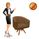 Kit 02 Poltronas Giratória Stella Linho Grosso Dourado A102 B