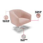 Kit 02 Poltronas Giratória Stella Veludo Base Cromada - D'ros