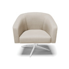 Kit 02 Poltronas Giratória Stella Veludo Luxo Base Cromada -