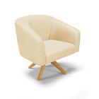 Kit 02 Poltronas Giratória Stella Veludo Off White A129 Luxo