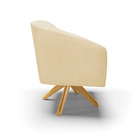 Kit 02 Poltronas Giratória Stella Veludo Off White A129 Luxo