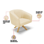 Kit 02 Poltronas Giratória Stella Veludo Off White A129 Luxo