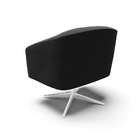 Kit 02 Poltronas Giratória Stella Veludo Preto Base Cromada D