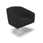 Kit 02 Poltronas Giratória Stella Veludo Preto Base Cromada D