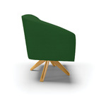 Kit 02 Poltronas Giratória Stella Veludo Verde A136 Luxo Base