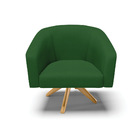 Kit 02 Poltronas Giratória Stella Veludo Verde A136 Luxo Base