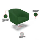 Kit 02 Poltronas Giratória Stella Veludo Verde Luxo A136 Base