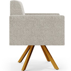 Kit 02 Poltronas Giratórias Sala De Estar Base De Madeira Hel