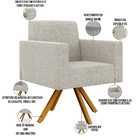 Kit 02 Poltronas Giratórias Sala De Estar Base De Madeira Hel