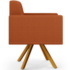 Kit 02 Poltronas Giratórias Sala De Estar Base De Madeira Hel