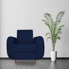 Kit 02 Poltronas Golden Pés Palito Suede Azul Marinho - D'cla