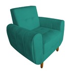 Kit 02 Poltronas Golden Pés Palito Suede Azul Tiffany - D'cla