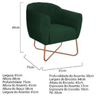 Kit 02 Poltronas Grazi  Base X Bronze Suede - Amarena Móveis