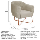 Kit 02 Poltronas Grazi  Base X Bronze Suede - Amarena Móveis