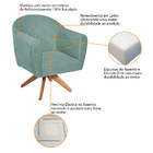 Kit 02 Poltronas Grazi Base Giratória De Madeira Linho - Amar