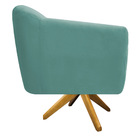 Kit 02 Poltronas Grazi Base Giratória De Madeira Linho - Amar