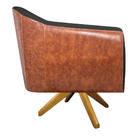 Kit 02 Poltronas Grazi Base Giratória De Madeira Sintético No