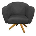 Kit 02 Poltronas Grazi Base Giratória De Madeira Sintético No