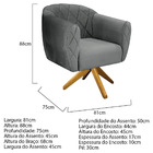 Kit 02 Poltronas Grazi Base Giratória De Madeira Suede - Amar