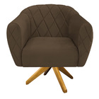 Kit 02 Poltronas Grazi Base Giratória De Madeira Suede - Amar