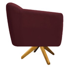 Kit 02 Poltronas Grazi Base Giratória De Madeira Suede - Doce