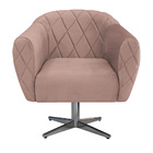 Kit 02 Poltronas Grazi Base Giratória De Metal Linho - Amaren