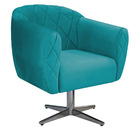 Kit 02 Poltronas Grazi Base Giratória De Metal Suede - Amaren