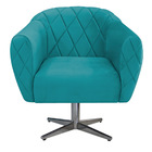 Kit 02 Poltronas Grazi Base Giratória De Metal Suede - Amaren