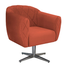 Kit 02 Poltronas Grazi Base Giratória De Metal Suede - Doce S