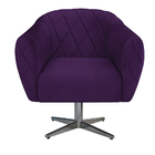 Kit 02 Poltronas Grazi Base Giratória De Metal Suede - Doce S