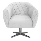 Kit 02 Poltronas Grazi Base Giratória De Metal Suede - Doce S