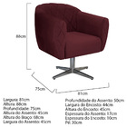 Kit 02 Poltronas Grazi Base Giratória De Metal Suede - Doce S