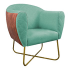 Kit 02 Poltronas Grazi Base X  Dourada Sintético Nozes Linho