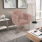 Kit 02 Poltronas Grazi Base X Bronze Linho - Doce Sonho Móvei