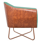 Kit 02 Poltronas Grazi Base X Bronze Sintético Nozes Linho -