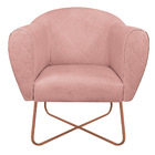 Kit 02 Poltronas Grazi Base X Bronze Sintético Nozes Linho -