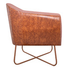 Kit 02 Poltronas Grazi Base X Bronze Sintético Nozes Linho -