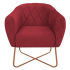 Kit 02 Poltronas Grazi Base X Bronze Suede - Doce Sonho Móvei