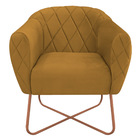 Kit 02 Poltronas Grazi Base X Bronze Suede - Doce Sonho Móvei