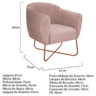 Kit 02 Poltronas Grazi Base X Bronze Suede - Doce Sonho Móvei